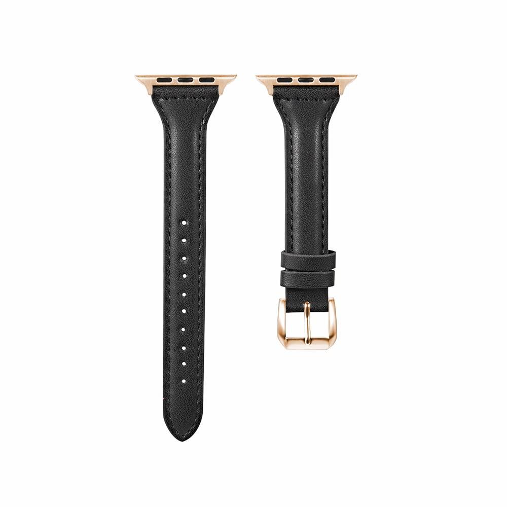 O Ozone Slim Leather Bands Compatible With Apple Watch Series 10 | 9 | 8 | 7 | 6, 38/40/41/42mm, Top Grain Thin Leather Replacement Wristband Smartwatch Strap for Women