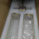 Brushed Gold Wall Sconces Set of 2, Modern Bathroom Vanity Light Fixture with Clear Glass Shades, Hardwired Brass Wall Mounted Lamp for Over Mirror, Hallway, Bedroom (E12 Bulbs Not Included), 2Pcs