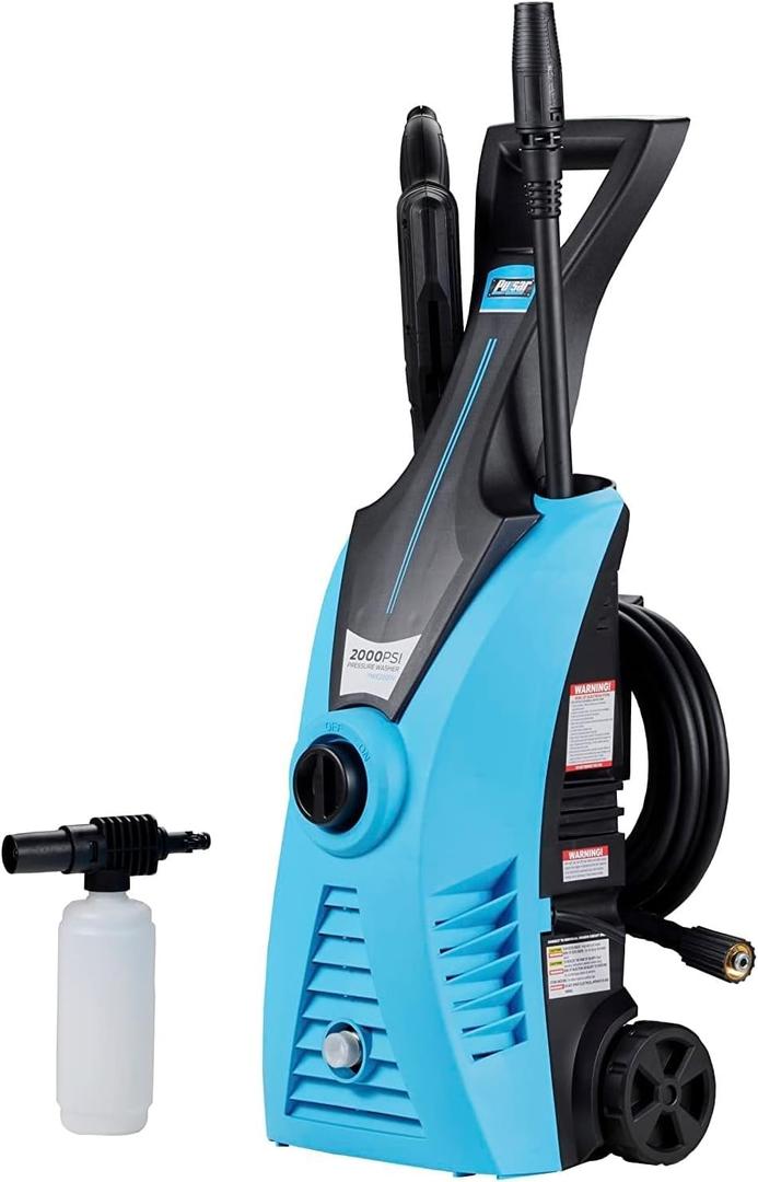 Pulsar PWE2001V Electric Portable High Pressure Washer, PSI 2000, Cleans Cars/Fences/Patios