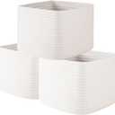 OIAHOMY 9x9x7 Storage Cubes, Cotton Rope Woven Baskets for Organizing, Cube Storage Bin, Small Gift Basket for Shelf, 3-Pack, White