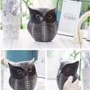 Asng Owl Decor Statue Sculpture for Home, Office, Bookshelf,TV Stand Decoration Resin Animal Sculpture Minimalist Style Crafts Gift for Friend or Family, Animal Lovers (Black)