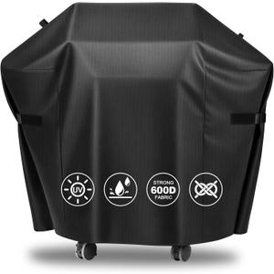 51 Inch Grill Cover for Weber Spirit 300 & Spirit 400 Series Grills, Heavy Duty Waterproof Rip-Proof BBQ Cover & Fade Resistant Covers for Weber Spirit E310, E315, E325, E330, E-425 and E-435 (Black)