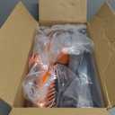 CLEANHOME Heavy Duty Outdoor Broom and Dustpan Set with Long Handle, Standing Dustpan & Split-End Bristles for Patio, Garage, Deck, Leaves Debris Cleaning (Gray)