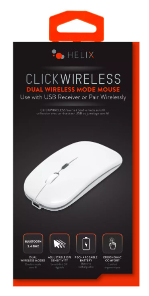 Helix Dual Wireless Mode Mouse - White
