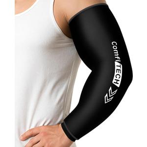 ComfiTECH Full Arm Ice Pack Wrap for Pitchers, Extended-Length Flexible Ice Sleeve for Tennis Elbow, Forearm, Wrist Discomforts, Golfers Arm, Shin Splints, Cold Pack for Athletes Throwing Recovery, L