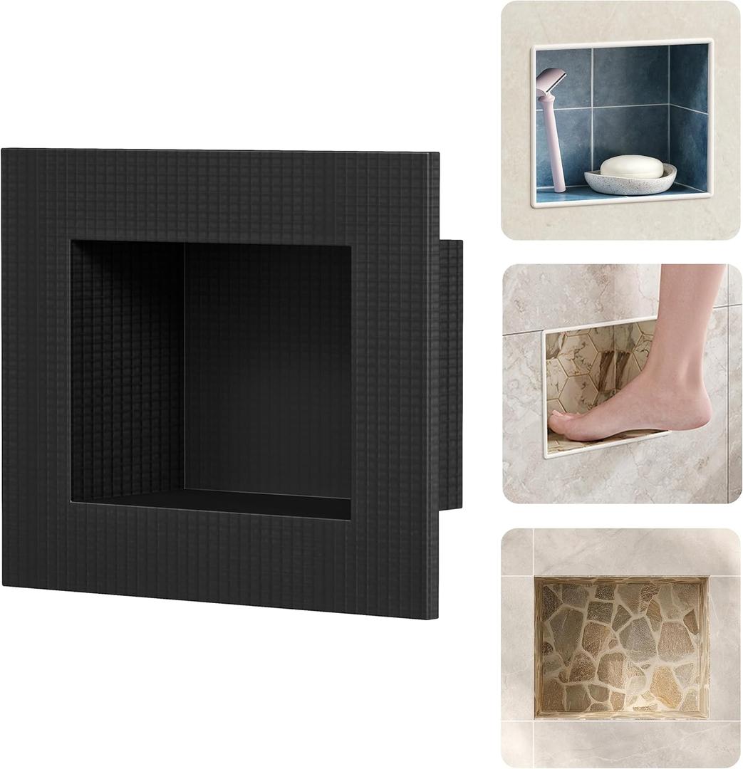 Shower Footrest, Recessed In-Wall XPS Tile-Ready Shower Niche for Shaving Legs, Waterproof Built-In Foot Rest (5.5" x 6.5")