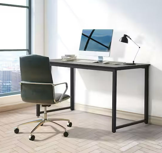 40 in. Rectangular Black Wood Computer Desk, Work Desk for Home & Office Use