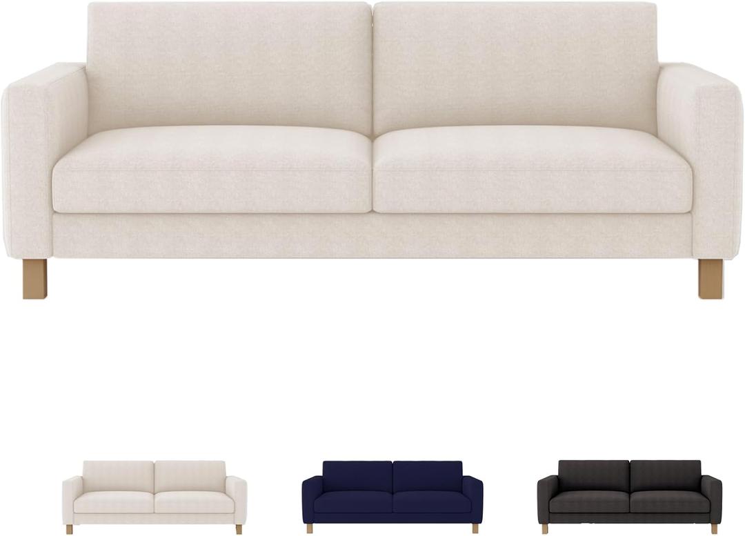 Karlstad Sofa Cover for IKEA Karlstad 3-Seat Sofa, Sofa Cover for IKEA Polyester Machine Washable, Cream