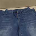 EVALESS Womens Baggy Barrel Jeans High Waisted Wide Leg Boyfriend Denim Ankle Pants (10, Navy Blue)