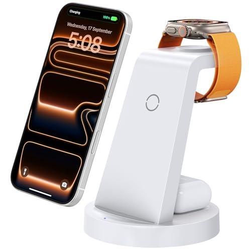 Anlmz 3 in 1 Charging Station for iPhone - Wireless Charger for Apple Products Multiple Devices - Charging Dock Stand for AirPods (for iPhone 17 16e 16 15 14 13 pro 12 11 X Max)