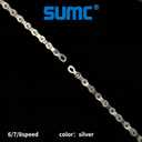 Bike Chain, High Tensile Strength Bicycle Chain for Road/MTB Bike 6/7/8 Speed - Quick Buckle - 116 Links - Dark Silver (13)