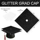 3 x JarThenaAMCS 30Pcs Black Glitter Cardstock DIY Graduation Cap Decoration Kits Construction Paper for Grad Caps with Glue Points for Congrats Grad Party Favors Supplies