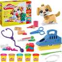 Play-Doh Care 'n Carry Vet Playset for Kids 3 Years and Up with Toy Dog, Storage, 10 Tools, and 5 Modeling Compound Colors, Non-Toxic (Medium)