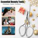 3 x Premium Facial Hair Small Grooming Scissors For Men Women - Eyebrow, Nose Hair, Mustache, Beard, Eyelashes, Ear Trimming Kit - Rounded Tips Blades