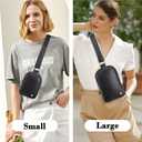 INICAT Anti Theft Crossbody Bag for Women, Small RFID Blocking Sling Purse with Zipper Lock for Travel, Vegan Leather