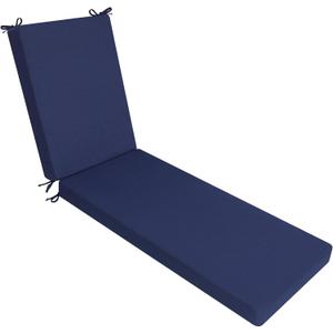Favoyard Outdoor Lounge Chair Cushion 72x21x3 in Rainproof Color Fade-Resistant & Removable Cover Patio Chaise Lounge Cushion with High Resilience Insert Straps Hidden Zipper for Pool Lounge Chairs (Blue)