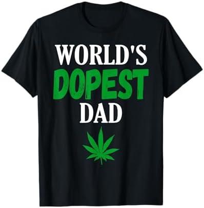 World's Dopest Dad Weed Marijuana Cannabis Funny Leaf T-Shirt, Size: 3XLT