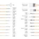 Amazon Basics Multi-shaped Polyester Paint Brushes for Acrylic, Oil, Watercolor, Gouache, Fine Detailing, Face Painting, 24 Count Different Sizes, Wood Color
