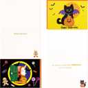 4 x Ceiba Tree Halloween Cards with Envelopes for Kids Glitter Foil Die Cut 12 Pcs 3.75X5.2 inch Message inside Trick or Treat Witch Vampire Skeletons Haunted House Pumpkin Jack-o'-lanterns Bats Spiderwebs