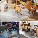 Office Chair Mat for Low Pile Carpet with Lip, 48" x 60" Clear Plastic Floor Protector, Heavy Duty Desk Chair Mat for Rolling Chairs, Smooth Glide Computer Mat for Home Office
