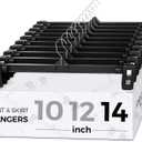 Smartor Plastic Pants Hangers - 30 Pack, Black Pant Hanger, Shorts Hangers with Non-Slip Clips, Dress, Heavy Duty Hanger for Trouser, Slack, Skirt, Demin Jean, Dress - 14 Inch