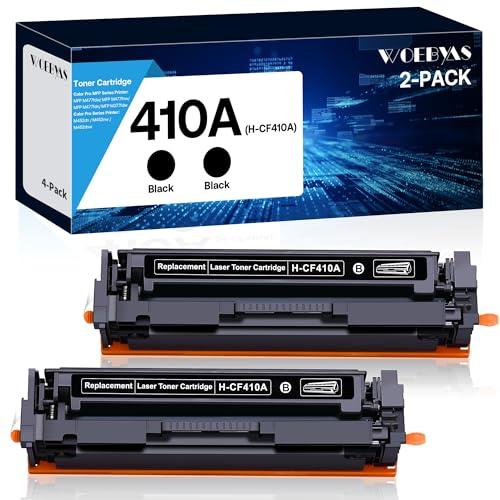 410A Compatible Toner Cartridges Replacement for HP 410 410X CF410A for Color Pro MFP M477fnw M477fdw M477fdn Pro M452dn M452nw M452dw Printer, 2 Black
