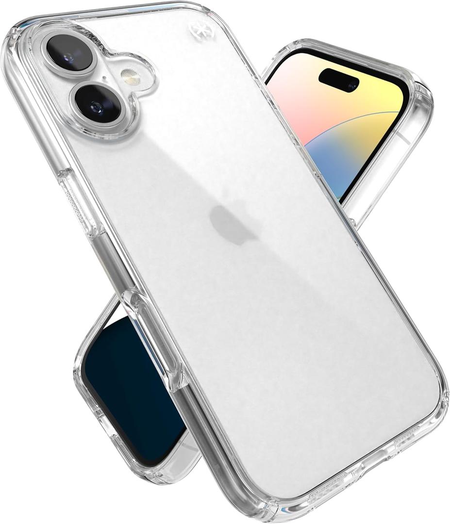 Speck Presidio Perfect Clear iPhone 16 Case - Slim Phone Case