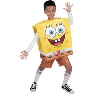 SpongeBob SquarePants Official Youth Deluxe Halloween Costume - Premium Quality Square Pullover with Shorts and Socks (S)