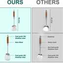 304 Stainless Steel Kitchen Utensils Set with Wooden Handle, 11 Pcs Long Heat Resistant Metal Cooking Utensils Set, Stainless Steel Cooking Utensils Set with Spatula, Turner, Solid and Slotted Spoon