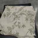 Spring Extra Long Sage Green Floral Shower Curtain W72*L84 Inches | Linen Textured Fabric, 12 Rustproof Metal Hooks, Wrinkle Resistant Cloth, Machine Washable, Bathroom Decor for Cottage Core