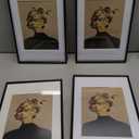 8.5x11 Picture Frame Set of 4, Matted Black Simple Modern Brushed Thin Aluminum Metal Photo Frame Fits 5x7 with Mat or 8.5 x 11 without Mat . Vertical and Horizontal for Tabletop and Wall