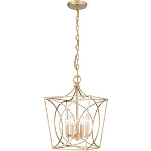 ML Lighting Tracy - 4 Light Pendant-16.3 Inches Tall and 12 Inches Wide-Painted Modern Gold Finish -Traditional Installation
