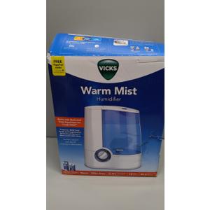 Vicks Warm Mist Humidifier FilterFree 1 Gal Tank,Auto ShutOff,Night Light,VapoPad and VapoSteam Compatible,(Pack of 2) (White)