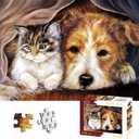 NorthKe 500 Piece Puzzle for Adults - Unique Shape Pieces Jigsaw Puzzles Letters on Back Difficult Challenging Brain Exercise for Dad & Mom Game Nights - Size 20" x 14.2" (Pets)