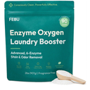 FEBU Enzyme Oxygen Laundry Booster, Odor Eliminator & Stain Remover | Advanced 6Enzyme Formula for Sweat, Pet & Musty Odors | PlantBased, Safe, PlasticFree Powder, USAMade | Fragrance Free, 2lbs