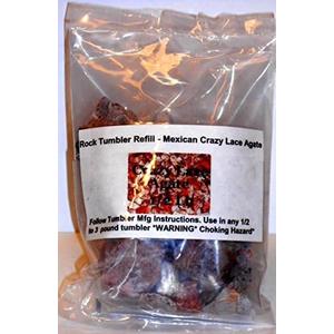 Rock Tumbler Gem Refill Kit Mexican Crazy Lace Agate Rough 8oz