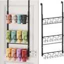SWTYMIKI 3-Tier Water Bottle Organizer Over the Door Stanley Cup Holder, Cup Organizer for Door or Wall Mount Option, Stanley Accessories for Pantry, Dorm, Office, RV Use, Black