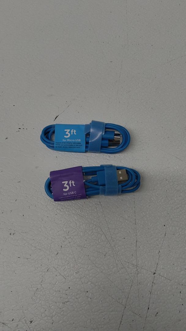 CARGE CABLES 3ft (2 Pack) Micro USB and USB C