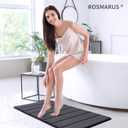 ROSMARUS Memory Foam Bath Mat 17 x 24, Water Absorbent Shower Mat, Thick Bath Rugs for Bathroom Non Slip with PVC Backing, Ultra Soft Bathroom Rugs for Floor & Tub, Charcoal Gray