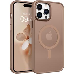 BENTOBEN Magnetic for iPhone 14 Pro Max Case, [Compatible with MagSafe] [Military-Grade Protection] Translucent Matte Frosted Slim Shockproof Women Men Phone Case for iPhone 14 Pro Max 6.7",Brown