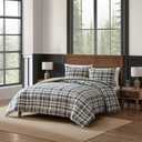 Eddie Bauer - Queen Comforter Set, Reversible Cotton Bedding with Matching Shams, Home Decor for All Seasons (Port Gamble Blue, Queen)
