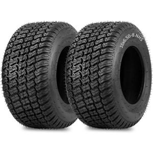 (2 Pack) 16x6.50-8 Lawn Mower Tubeless Tire, 16x6.5-8 for Tractor Riding Lawnmowers, 4 Ply, Turf-S Pattern (16x6.50-8 Turf-S)