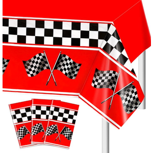 3 Packs Checkered Race Car Tablecloth Racing Car Table Covers Black and White Checkered Flag Tablecloth for Kids Birthday Party Supplies Two Fast Birthday Baby Shower Party Decorations