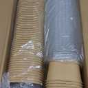 ESSENTIAL Paper Ice Cream Cups with Lids, 120pcs 8oz Disposable Dessert Bowls with Lids for Hot or Cold Food, Paper Snack Containers for Sundae, Frozen Yogurt, Soup (Brown)