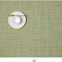 Chilewich Mini Basketweave Placemats in Dill - Set of 4 - Easy Care Woven Tabletop Textiles - Indoor/Outdoor - 19" x 14" Rectangle, 14"x19"