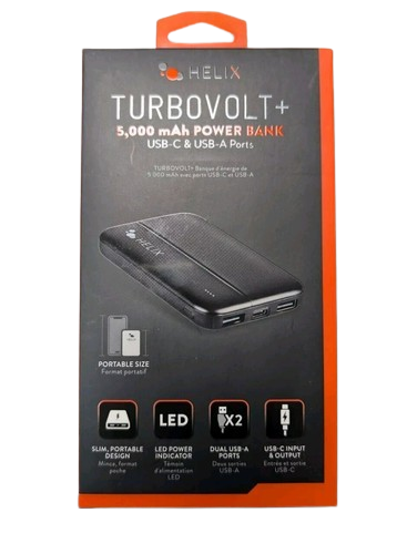 HELIX TurboVolt+ 10,000 mAh Power Bank USB-C & USB-A Ports