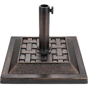Patio Umbrella Stand - 27 lbs 17.1" Heavy Duty Outdoor Umbrella Base Stand, Market Umbrella Holder for Garden, Backyard, Pool, Beach, No Water or Sand Required, Square Bronze