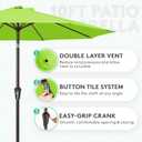 JEAREY 10FT Outdoor Patio Umbrella Outdoor Table Umbrella with Push Button Tilt and Crank, Market Umbrella 8 Sturdy Ribs UV Protection Waterproof for Pool, Garden (Apple Green)