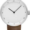 AGEN KGEN Mens Watches Ultra-Thin Minimalist Waterproof Fashion Simple Business Wrist Watch for Men Unisex Dress with Leather Band (521-Silver Brown)