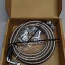 6AN 52" Transmission Fluid Oil Cooler Hose Line kit for GM Chevy Ford GMC Buick Cadillac Cars and Trucks Stainless Steel Braided PTFE Hose